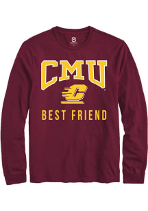 Summit Sportswear Central Michigan Chippewas Maroon Best Friend Long Sleeve T Shirt
