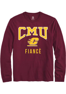 Summit Sportswear Central Michigan Chippewas Maroon Fiancé Long Sleeve T Shirt