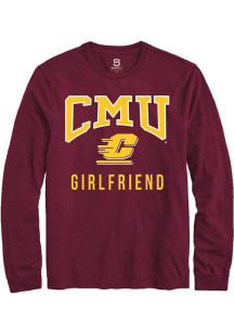 Summit Sportswear Central Michigan Chippewas Maroon Girlfriend Long Sleeve T Shirt
