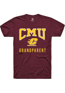 Summit Sportswear Central Michigan Chippewas Maroon Grandparent Short Sleeve T Shirt