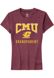 Summit Sportswear Central Michigan Chippewas Womens Maroon Grandparent Short Sleeve T-Shirt