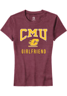 Summit Sportswear Central Michigan Chippewas Womens Maroon Girlfriend Short Sleeve T-Shirt