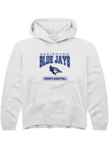 Summit Sportswear Creighton Bluejays Youth White Women's Basketball Long Sleeve Hoodie