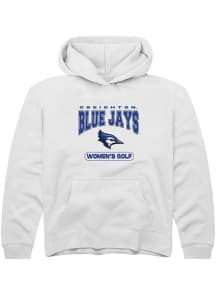 Summit Sportswear Creighton Bluejays Youth White Women's Golf Long Sleeve Hoodie