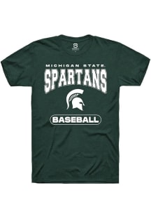 Summit Sportswear Michigan State Spartans Green Baseball Short Sleeve T Shirt