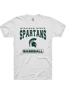 Summit Sportswear Michigan State Spartans White Baseball Short Sleeve T Shirt