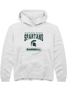 Summit Sportswear Michigan State Spartans Youth White Baseball Long Sleeve Hoodie