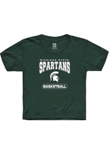 Summit Sportswear Michigan State Spartans Youth Green Basketball Short Sleeve T-Shirt