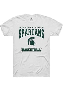 Summit Sportswear Michigan State Spartans White Basketball Short Sleeve T Shirt