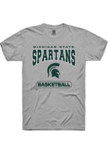 Summit Sportswear Michigan State Spartans Grey Basketball Short Sleeve T Shirt
