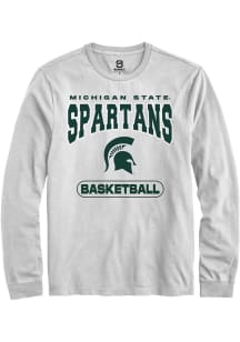 Summit Sportswear Michigan State Spartans White Basketball Long Sleeve T Shirt