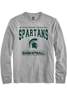 Summit Sportswear Michigan State Spartans Grey Basketball Long Sleeve T Shirt