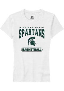 Summit Sportswear Michigan State Spartans Womens White Basketball Short Sleeve T-Shirt