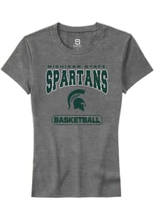 Summit Sportswear Michigan State Spartans Womens Grey Basketball Short Sleeve T-Shirt