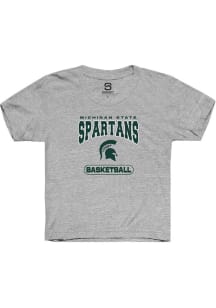 Summit Sportswear Michigan State Spartans Youth Grey Basketball Short Sleeve T-Shirt