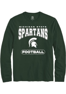 Summit Sportswear Michigan State Spartans Green Football Long Sleeve T Shirt