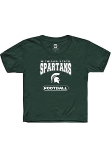 Summit Sportswear Michigan State Spartans Youth Green Football Short Sleeve T-Shirt