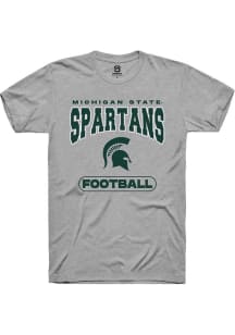 Summit Sportswear Michigan State Spartans Grey Football Short Sleeve T Shirt