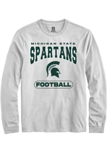 Summit Sportswear Michigan State Spartans White Football Design Long Sleeve T Shirt