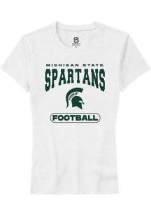 Summit Sportswear Michigan State Spartans Womens White Football Short Sleeve T-Shirt
