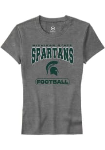 Summit Sportswear Michigan State Spartans Womens Grey Football Short Sleeve T-Shirt