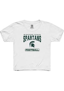 Summit Sportswear Michigan State Spartans Youth White Football Short Sleeve T-Shirt