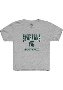 Summit Sportswear Michigan State Spartans Youth Grey Football Short Sleeve T-Shirt