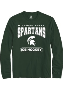 Summit Sportswear Michigan State Spartans Green Ice Hockey Long Sleeve T Shirt