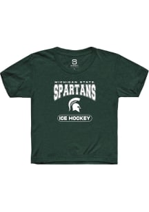 Summit Sportswear Michigan State Spartans Youth Green Ice Hockey Short Sleeve T-Shirt