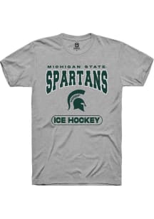 Summit Sportswear Michigan State Spartans Grey Ice Hockey Short Sleeve T Shirt