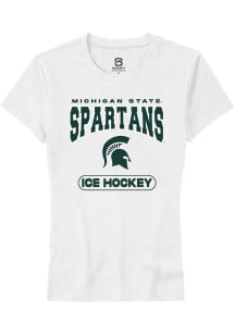 Summit Sportswear Michigan State Spartans Womens White Ice Hockey Short Sleeve T-Shirt