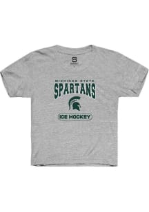 Summit Sportswear Michigan State Spartans Youth Grey Ice Hockey Short Sleeve T-Shirt