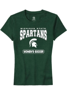 Summit Sportswear Michigan State Spartans Womens Green Women's Soccer Short Sleeve T-Shirt