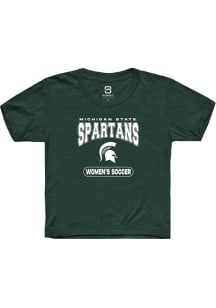 Summit Sportswear Michigan State Spartans Youth Green Women's Soccer Short Sleeve T-Shirt