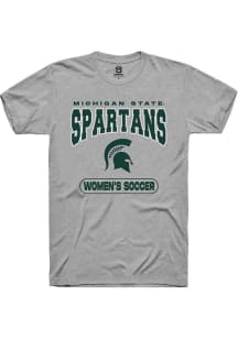 Summit Sportswear Michigan State Spartans Grey Women's Soccer Short Sleeve T Shirt
