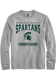 Summit Sportswear Michigan State Spartans Grey Women's Soccer Long Sleeve T Shirt