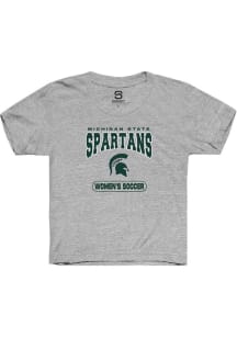 Summit Sportswear Michigan State Spartans Youth Grey Women's Soccer Short Sleeve T-Shirt