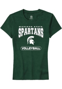 Summit Sportswear Michigan State Spartans Womens Green Volleyball Short Sleeve T-Shirt