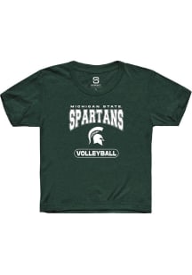 Summit Sportswear Michigan State Spartans Youth Green Volleyball Short Sleeve T-Shirt
