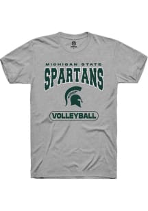 Summit Sportswear Michigan State Spartans Grey Volleyball Short Sleeve T Shirt