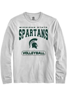 Summit Sportswear Michigan State Spartans White Volleyball Long Sleeve T Shirt