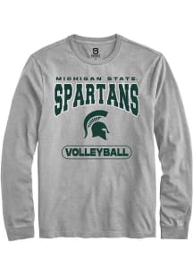 Summit Sportswear Michigan State Spartans Grey Volleyball Long Sleeve T Shirt