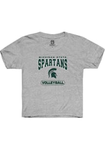 Summit Sportswear Michigan State Spartans Youth Grey Volleyball Short Sleeve T-Shirt
