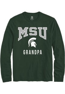 Summit Sportswear Michigan State Spartans Green Grandpa Long Sleeve T Shirt