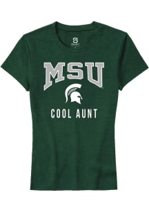 Summit Sportswear Michigan State Spartans Womens Green Cool Aunt Short Sleeve T-Shirt