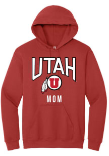 Summit Sportswear Utah Utes Mens Red Mom Long Sleeve Hoodie