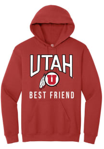 Summit Sportswear Utah Utes Mens Red Best Friend Long Sleeve Hoodie