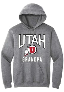 Summit Sportswear Utah Utes Mens Grey Grandpa Long Sleeve Hoodie