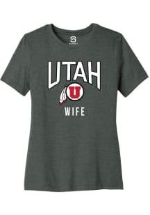 Summit Sportswear Utah Utes Womens Grey Wife Short Sleeve T-Shirt