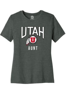 Summit Sportswear Utah Utes Womens Grey Aunt Short Sleeve T-Shirt